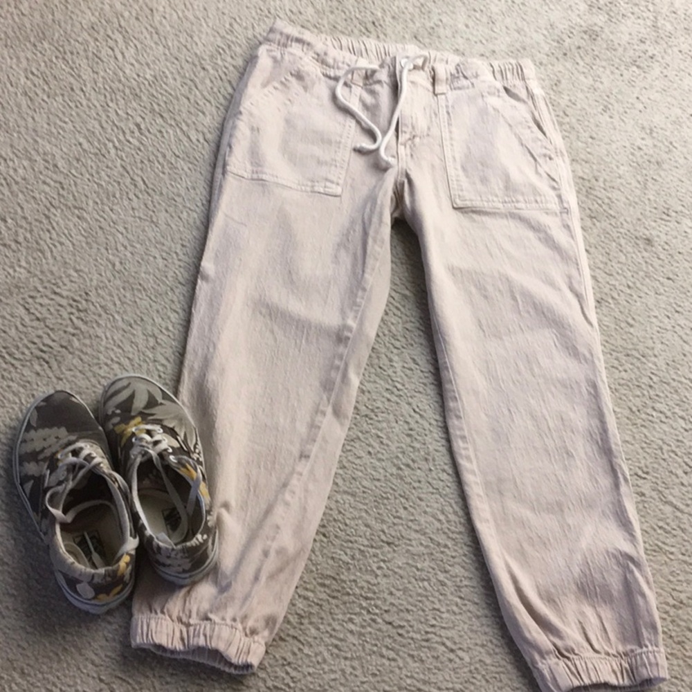 AE/“VANILLA CREAM LATTE” CANVAS COTTON TEXTURED JOGGER/NEW - Picture 5 of 11